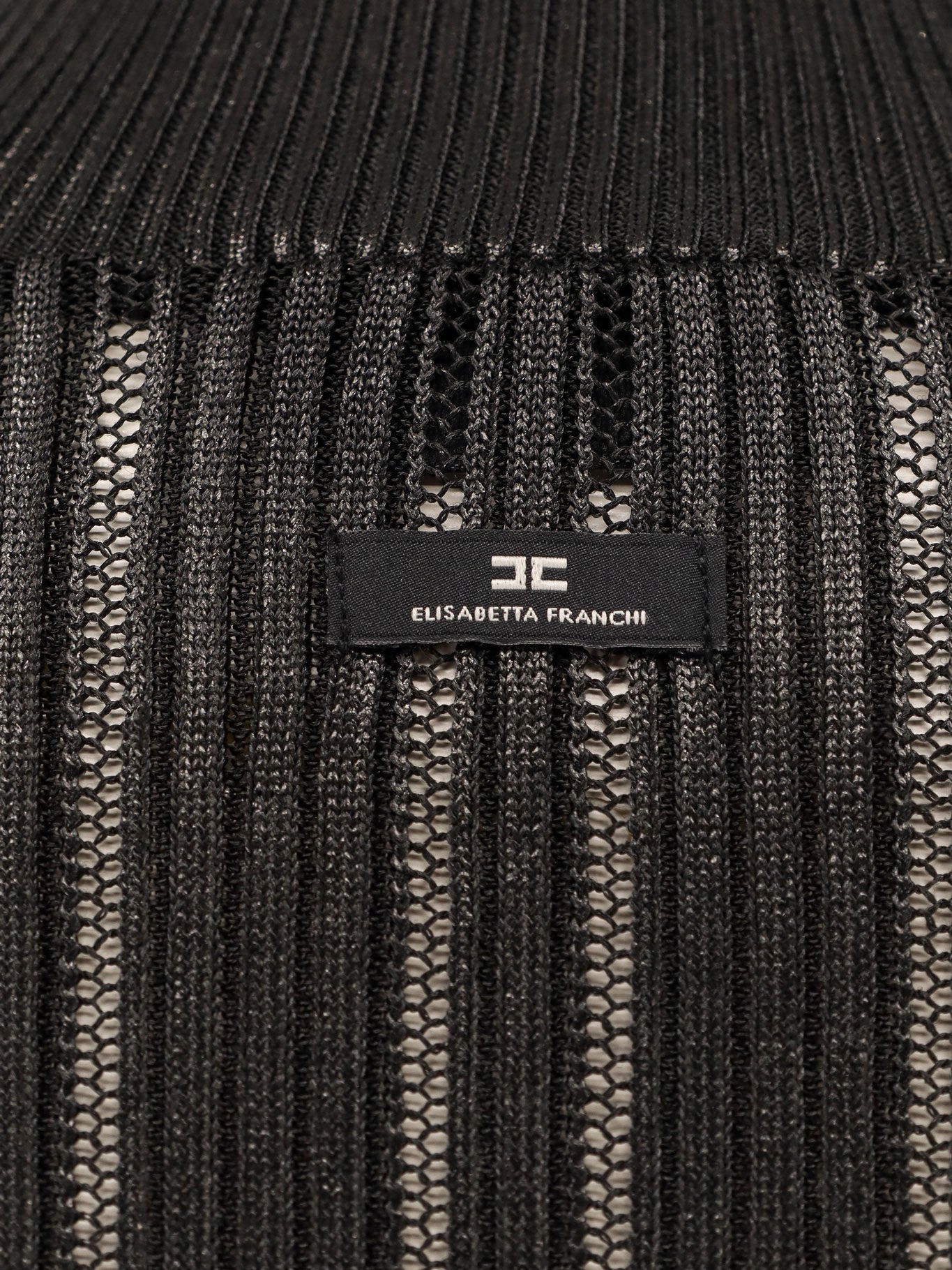 ELISABETTA FRANCHI Metallic fabric turtleneck sweater