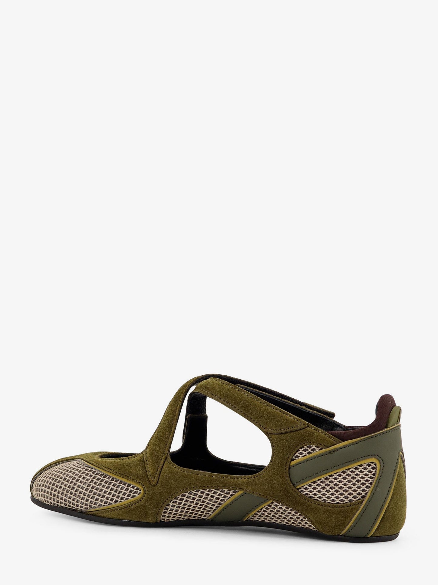 THE ATTICO Floor 01 mesh and suede Ballerinas Flat