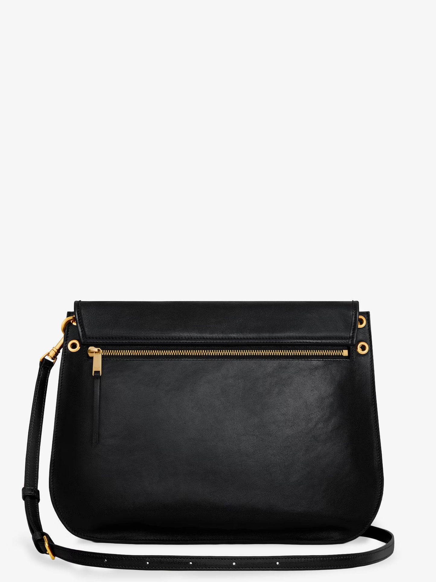 CELINE Leather crossbody bag with metal Triomphe logo