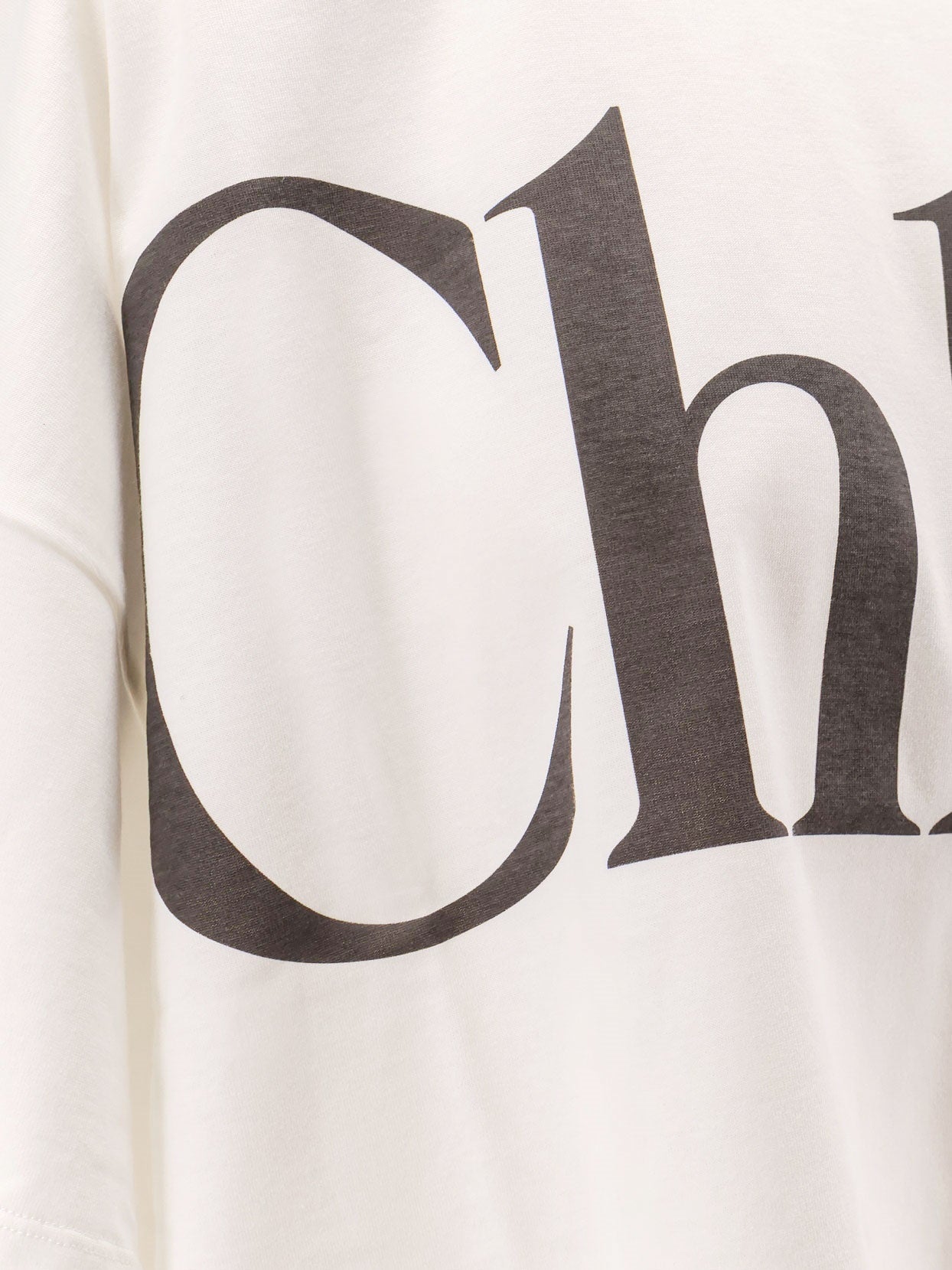 CHLOE' Cotton t-shirt with maxi logo on the front