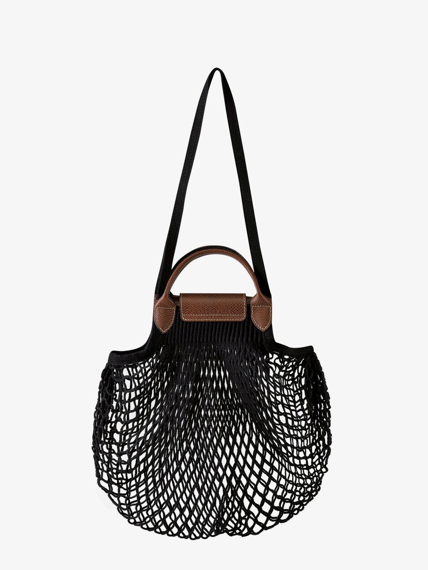 LONGCHAMP PARIS Le Pliage Filet L mesh and leather shoulder bag