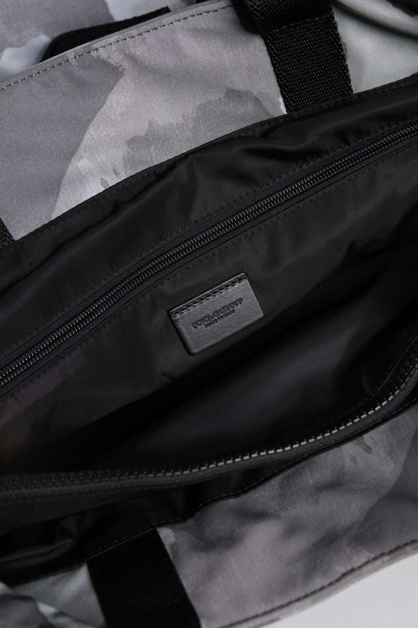 Dolce & Gabbana Black Camouflage Shoulder Strap Logo Plaque Bag