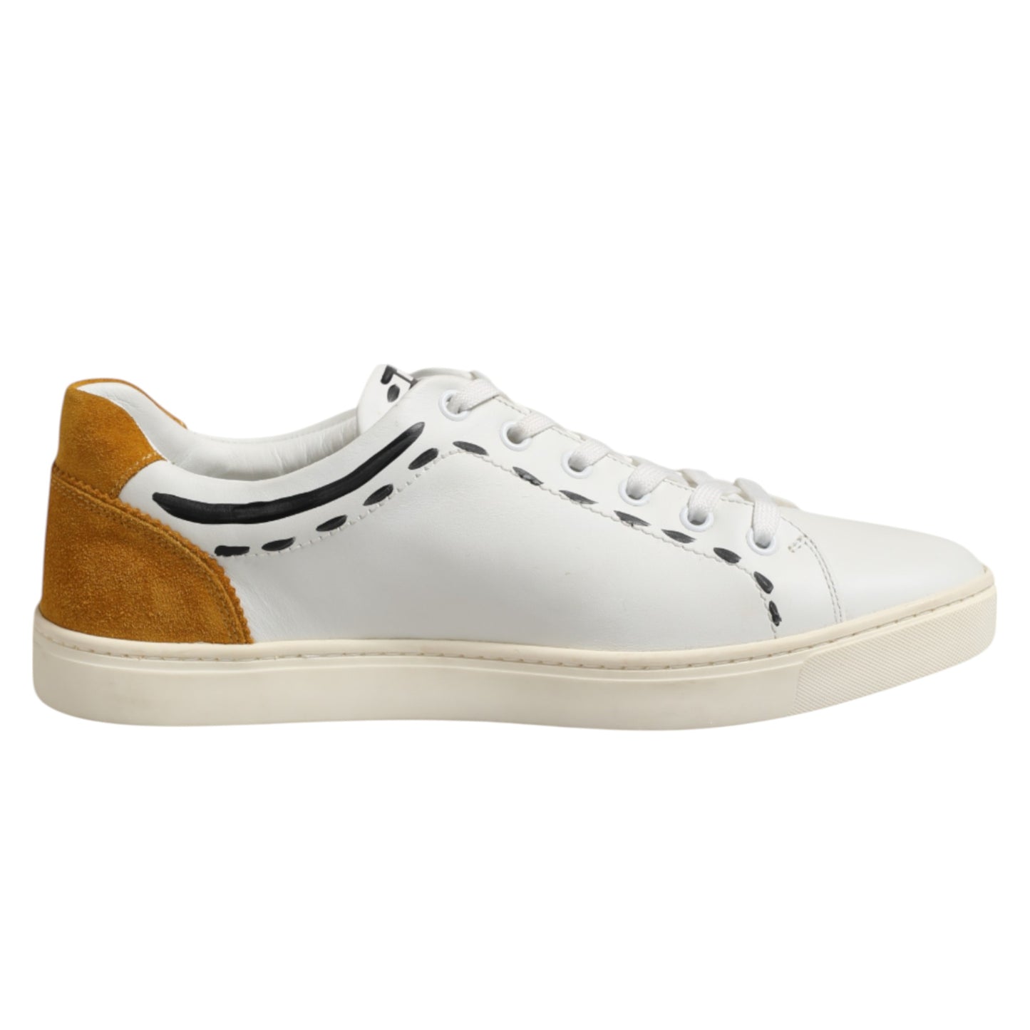 Dolce & Gabbana White Leather MILANO Low Top Sneakers Shoes