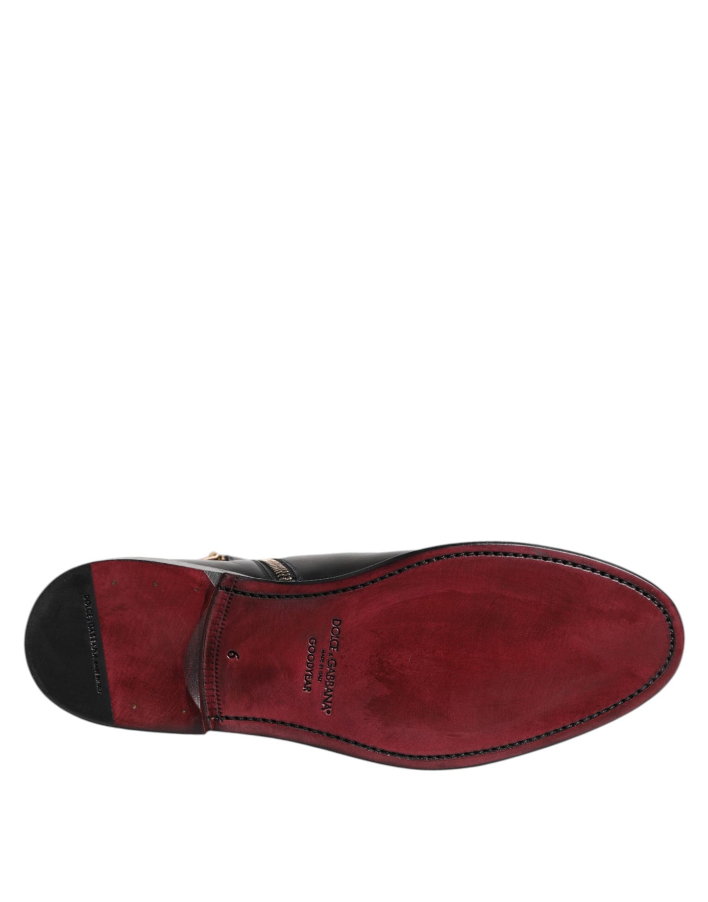 Dolce & Gabbana Black Chelsea Leather Mid Calf Boots Shoes