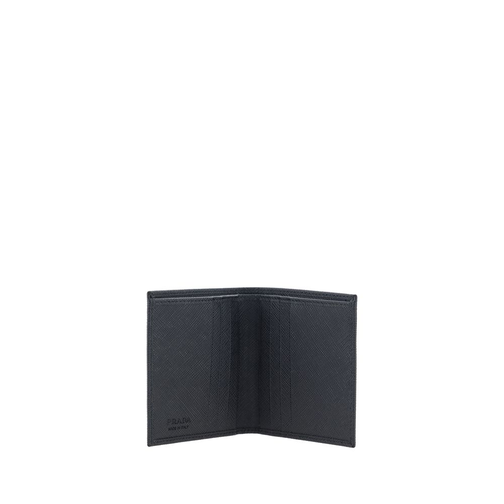 Prada Black Calf Leather Bos Taurus Wallet