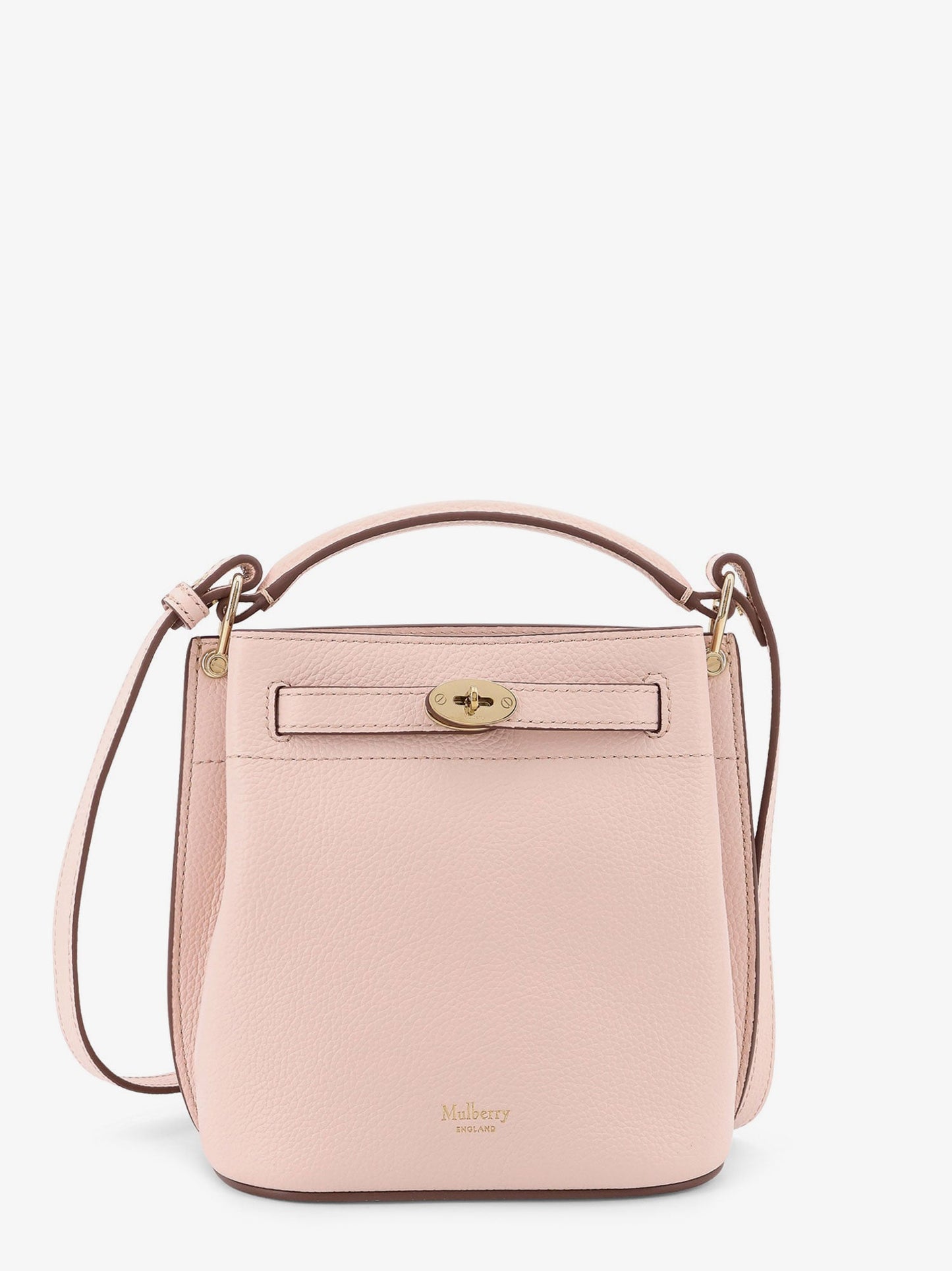 MULBERRY Leather bucket bag with logo
