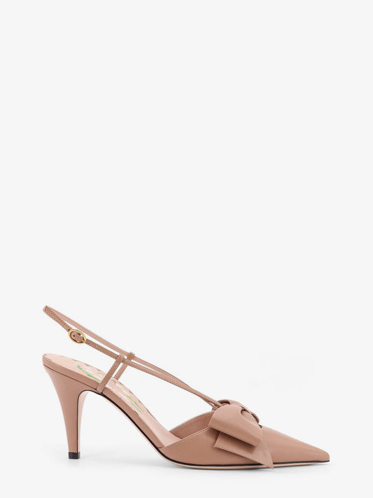 VALENTINO GARAVANI Bowow leather decolleté slingback