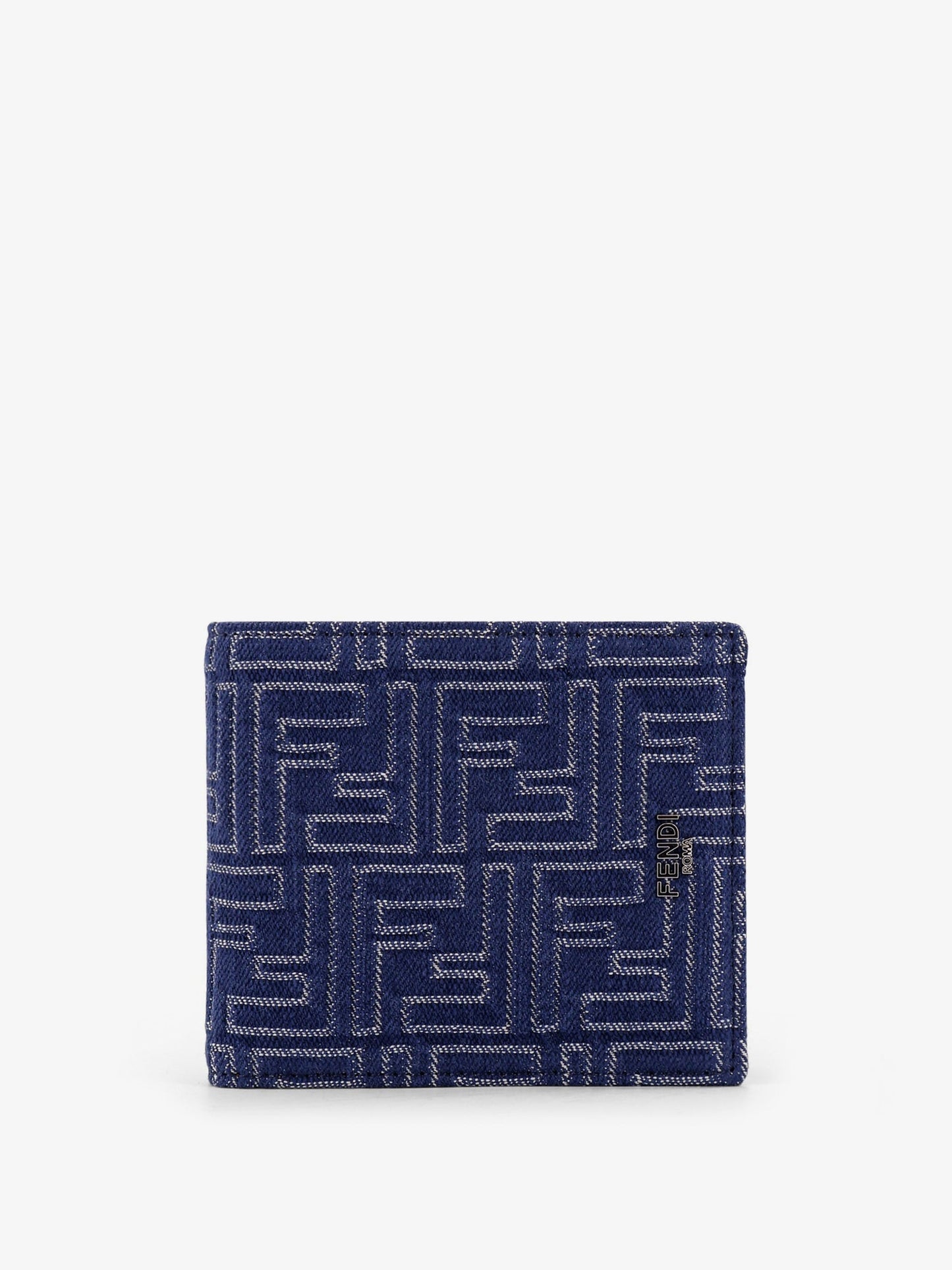 FENDI Denim-effect FF Jacquard bi-fold wallet