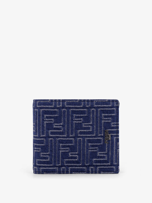 FENDI Denim-effect FF Jacquard bi-fold wallet