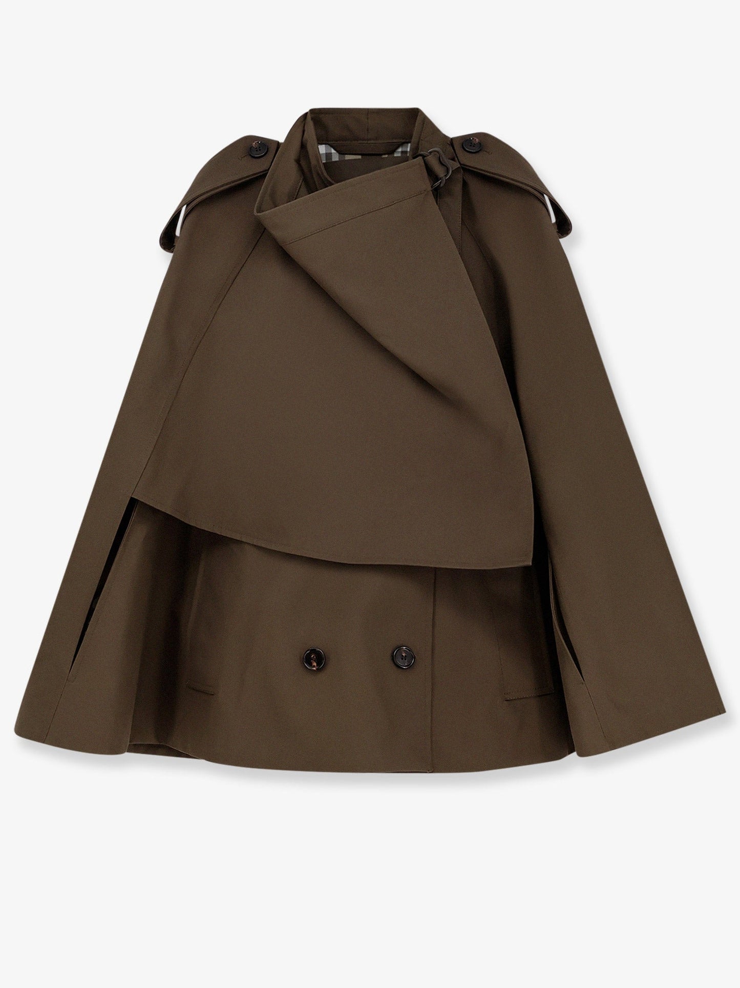 BURBERRY Cotton cape with Traditional Check lining
