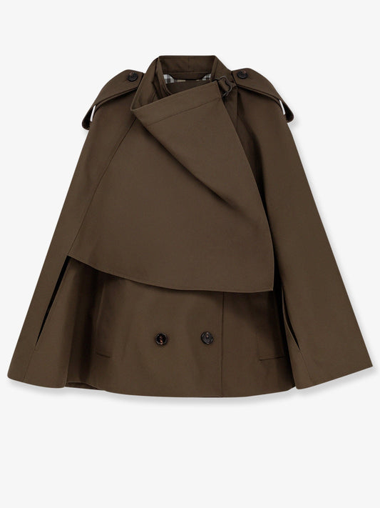 BURBERRY Cotton cape with Traditional Check lining