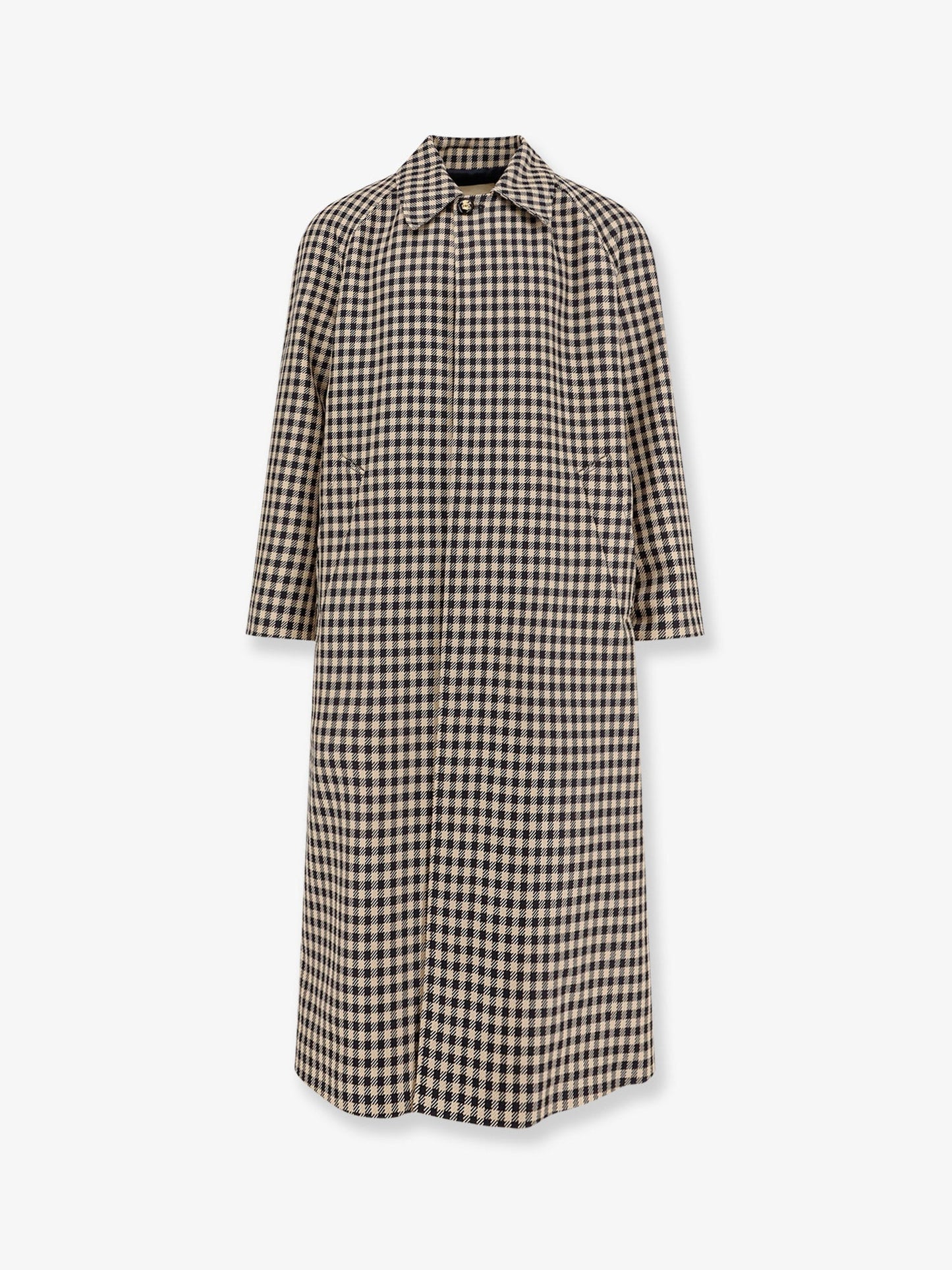 VALENTINO Wool and cotton coat with Vichy motif