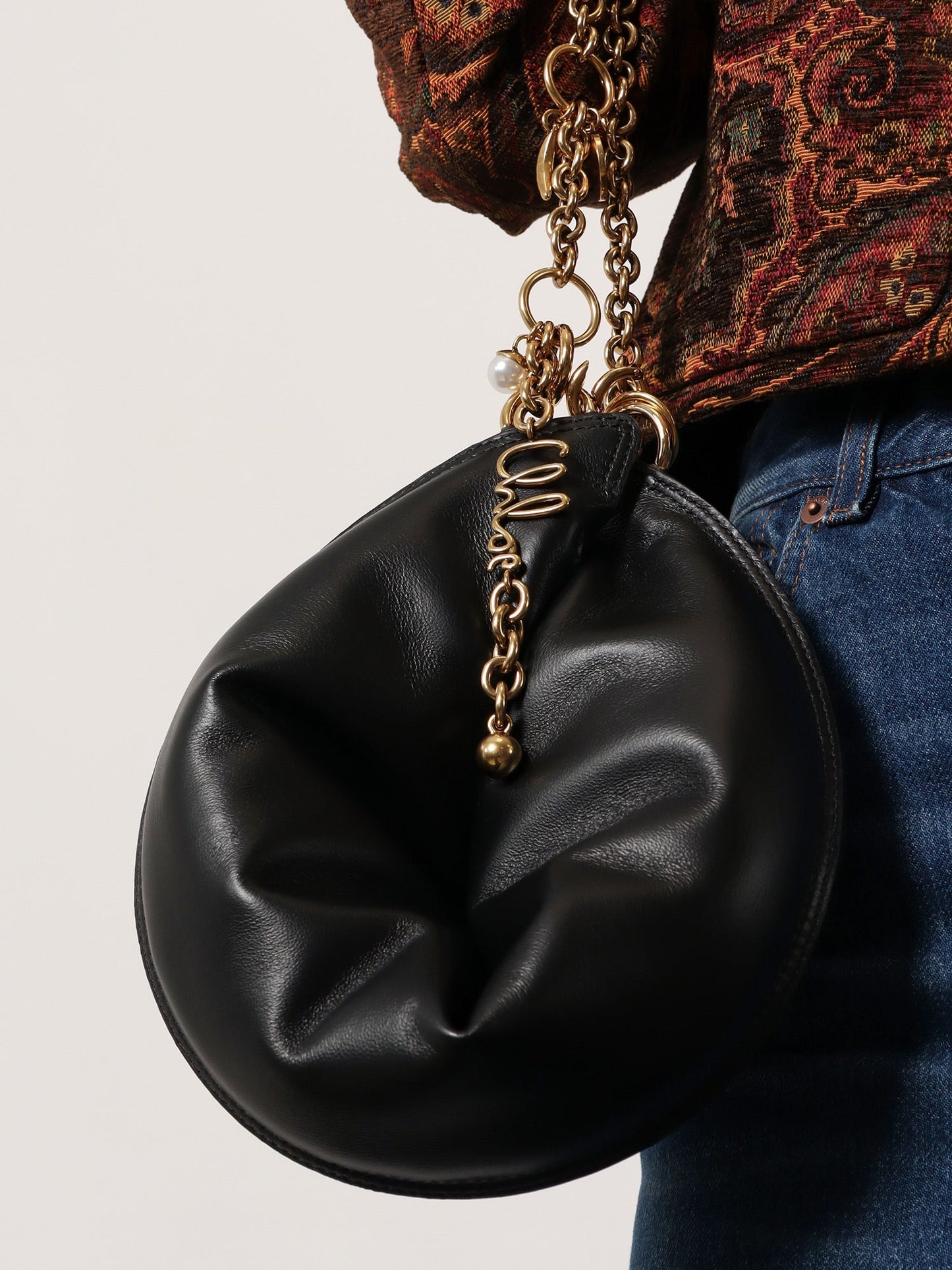 CHLOE' Halfmoon leather shoulder bag