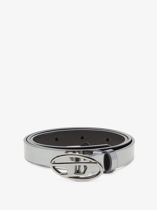 DIESEL Silver leather belt