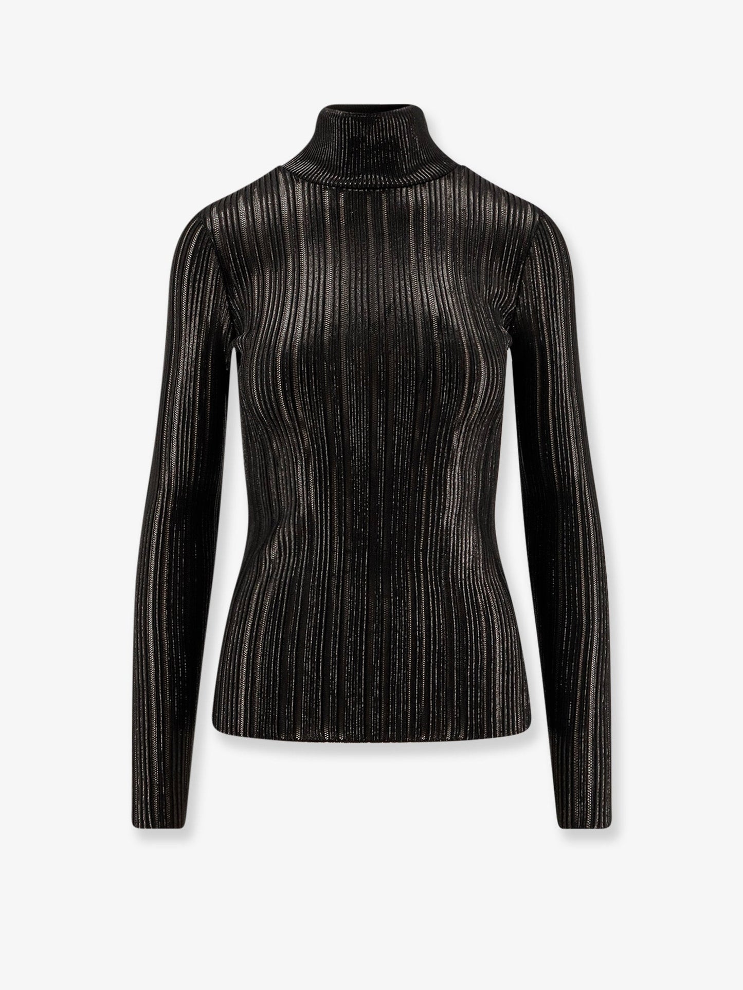 ELISABETTA FRANCHI Metallic fabric turtleneck sweater