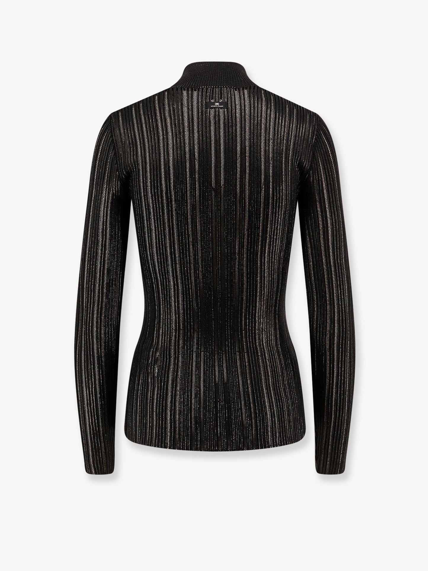 ELISABETTA FRANCHI Metallic fabric turtleneck sweater