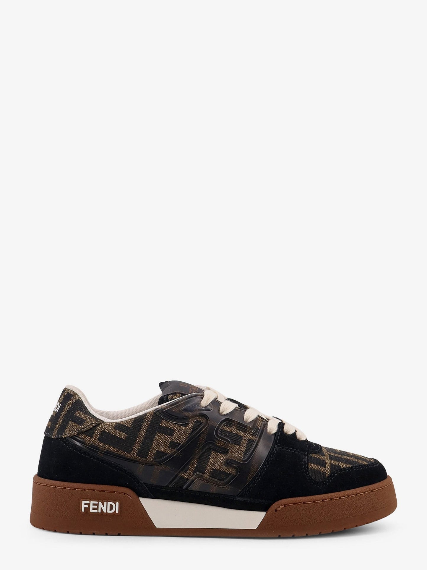 FENDI Fendi Match suede sneakers with jacquard FF fabric inserts