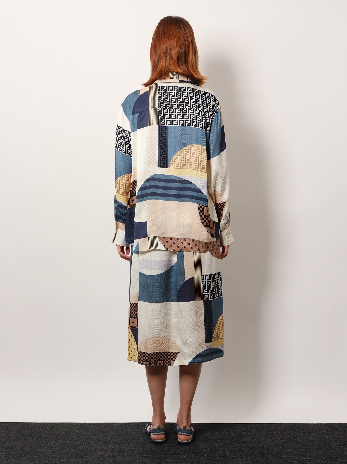 FENDI Patchwork silk dress