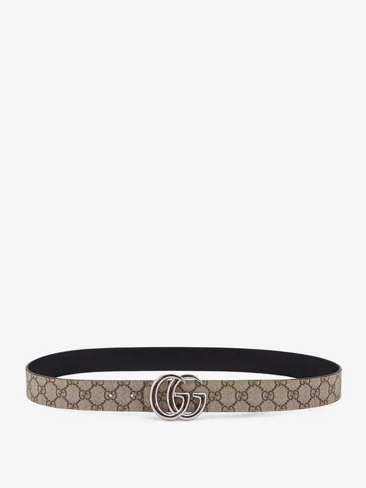 GUCCI Reversible leather and Supreme GG fabric belt
