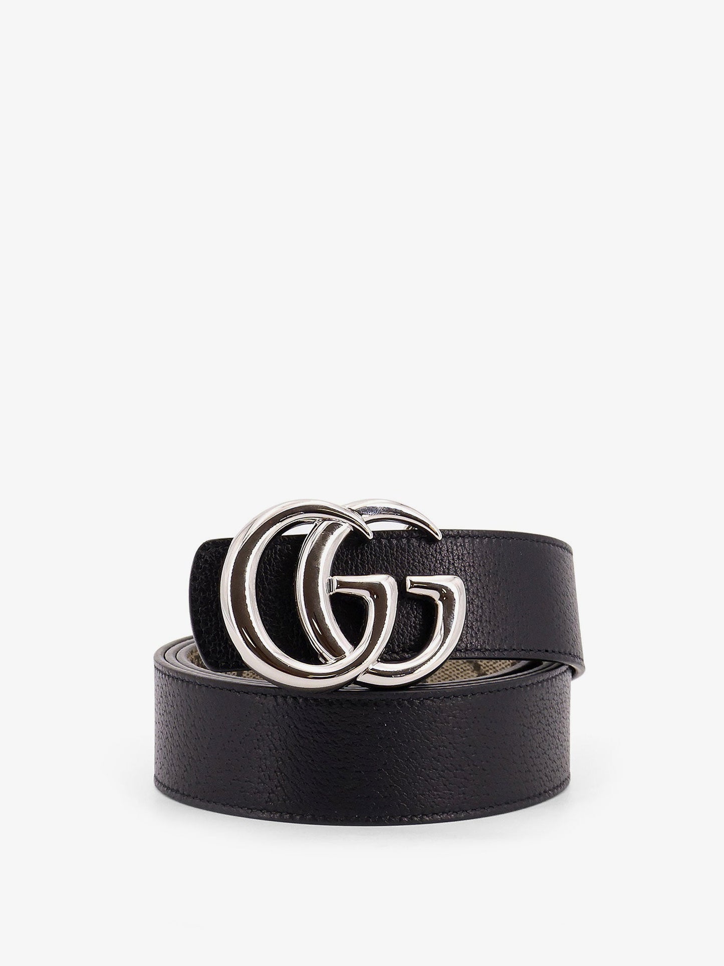 GUCCI Reversible leather and Supreme GG fabric belt