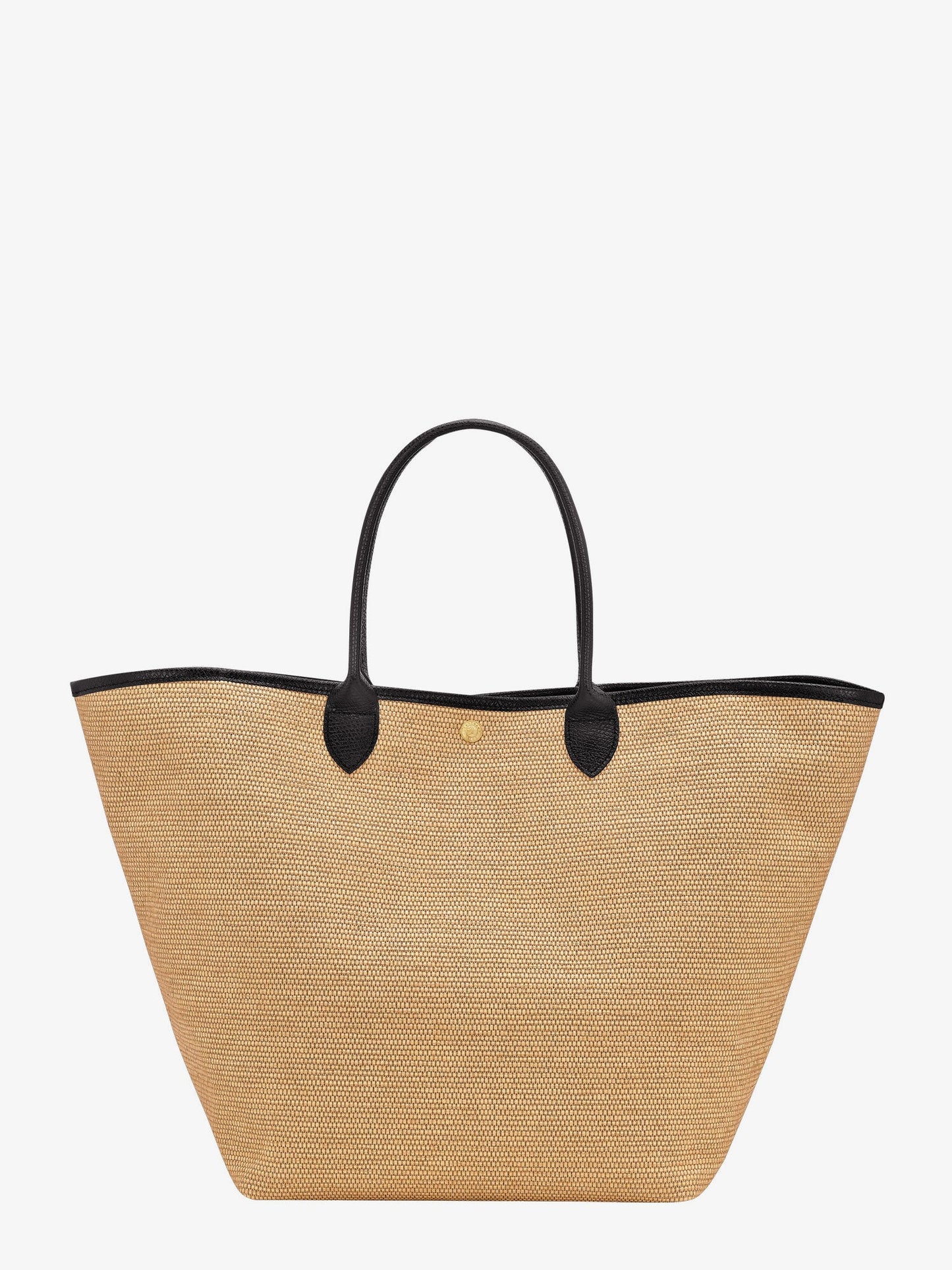 LONGCHAMP PARIS Le Panier Pliage raffia and leather shoulder bag