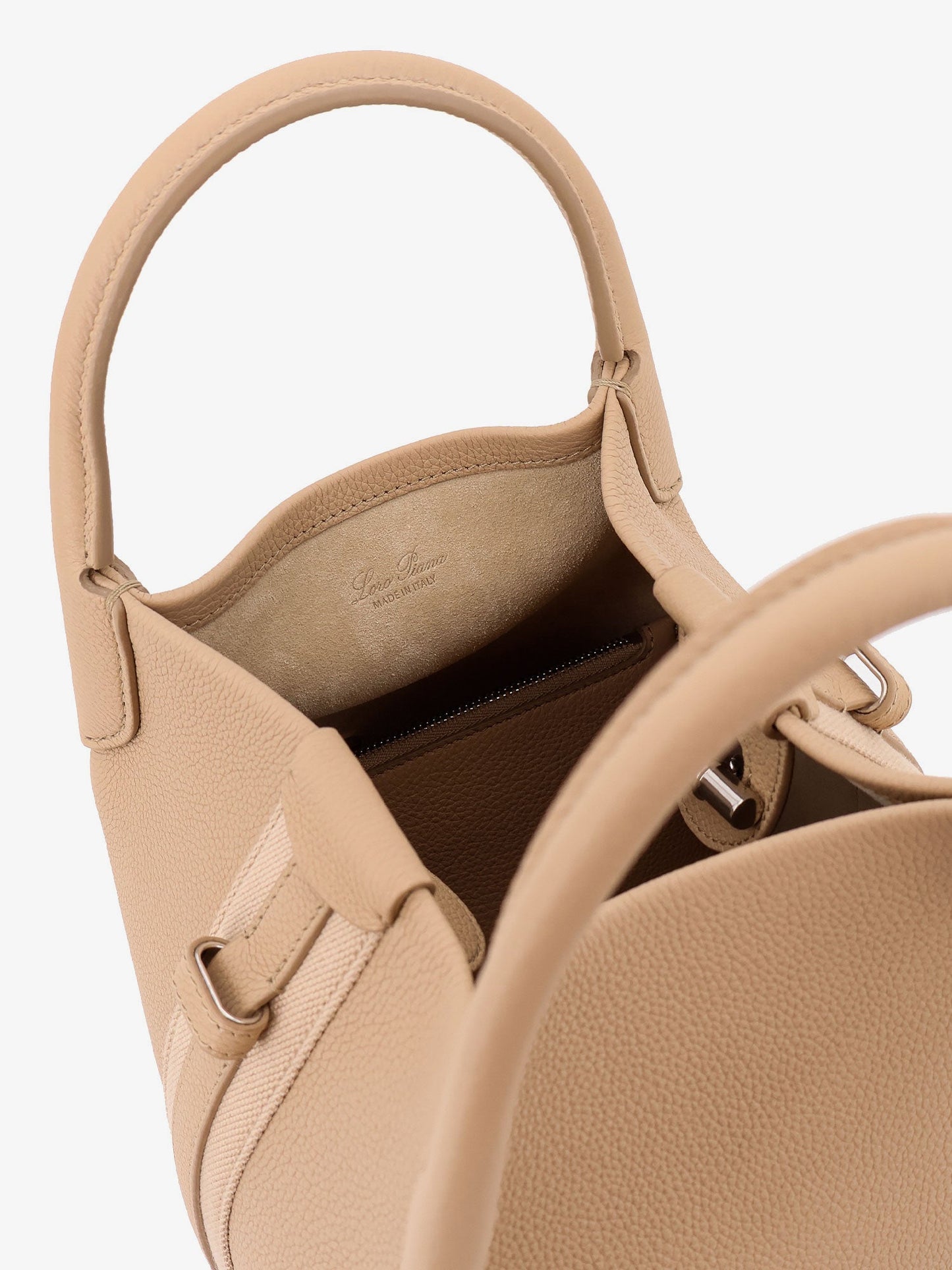 LORO PIANA Bale Small leather bucket bag