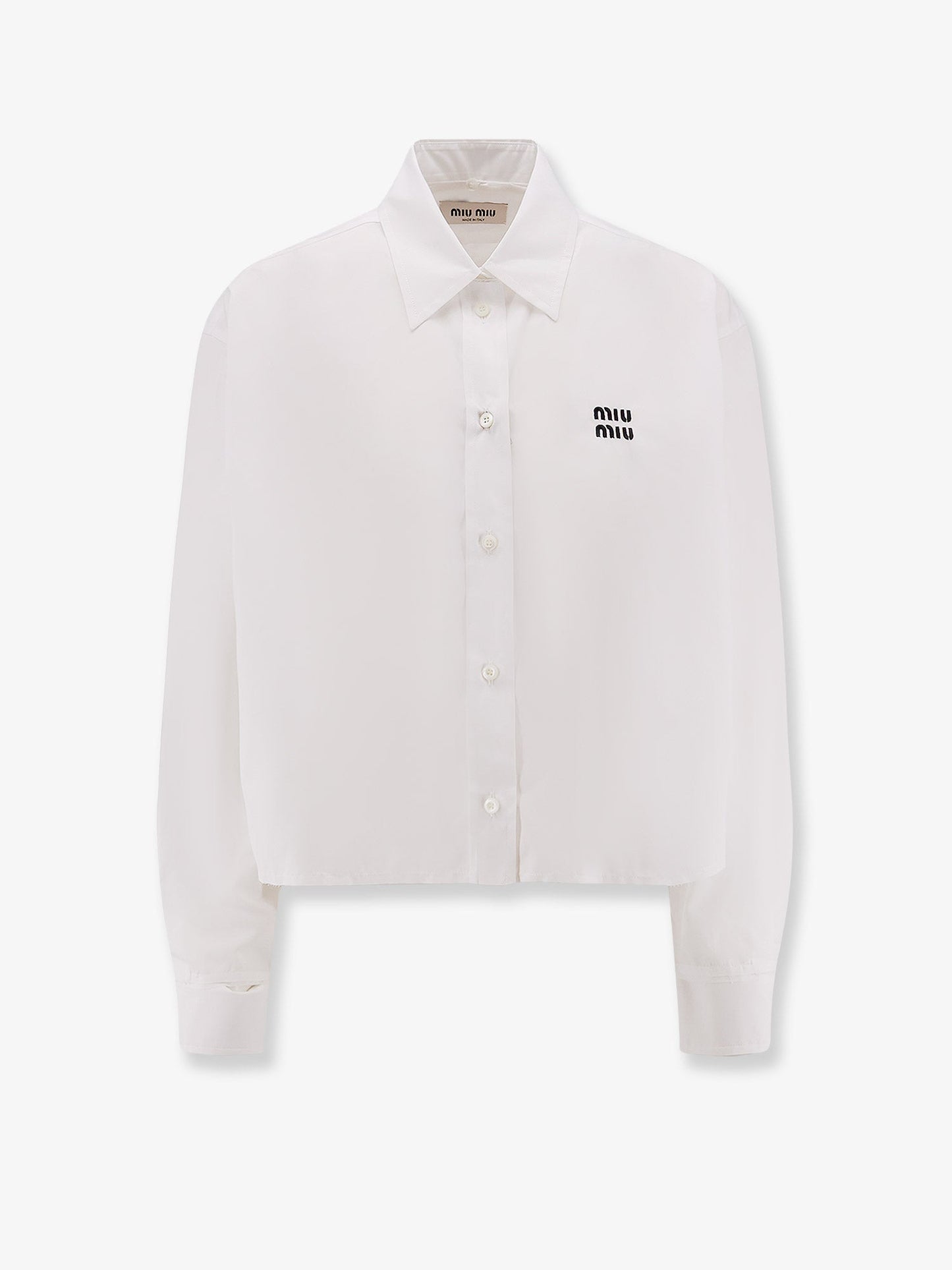 MIU MIU Cotton shirt with Miu Miu embroidery