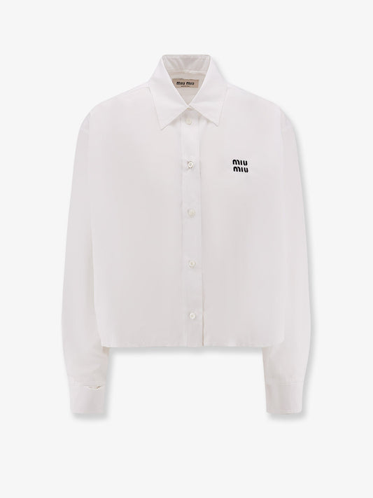 MIU MIU Cotton shirt with Miu Miu embroidery
