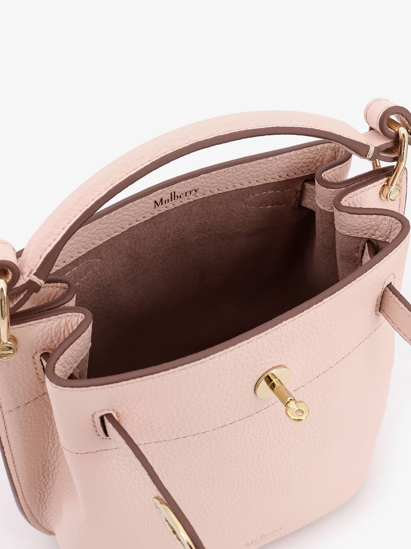 MULBERRY Leather bucket bag with logo