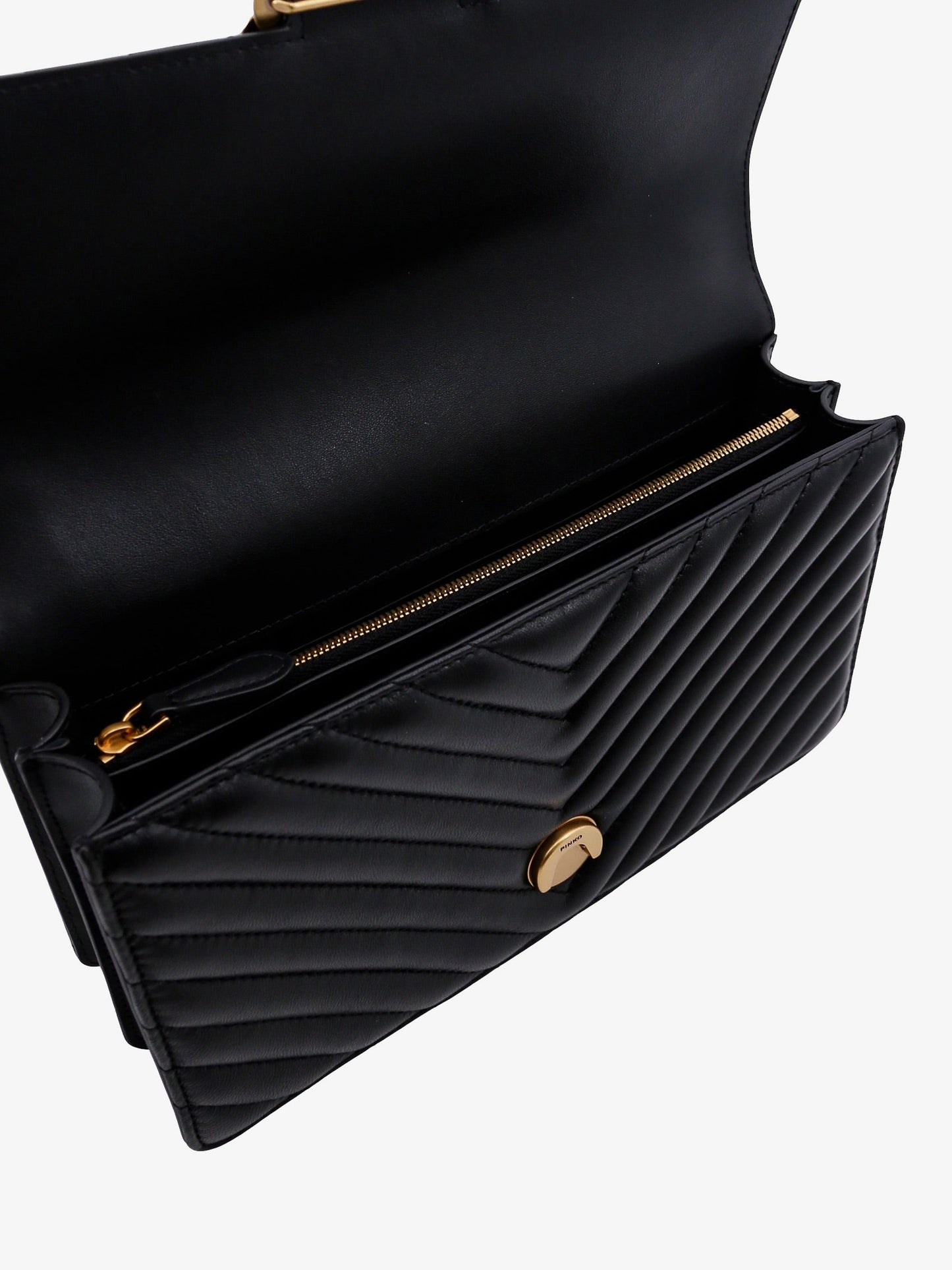 PINKO Love One matelassé leather shoulder bag