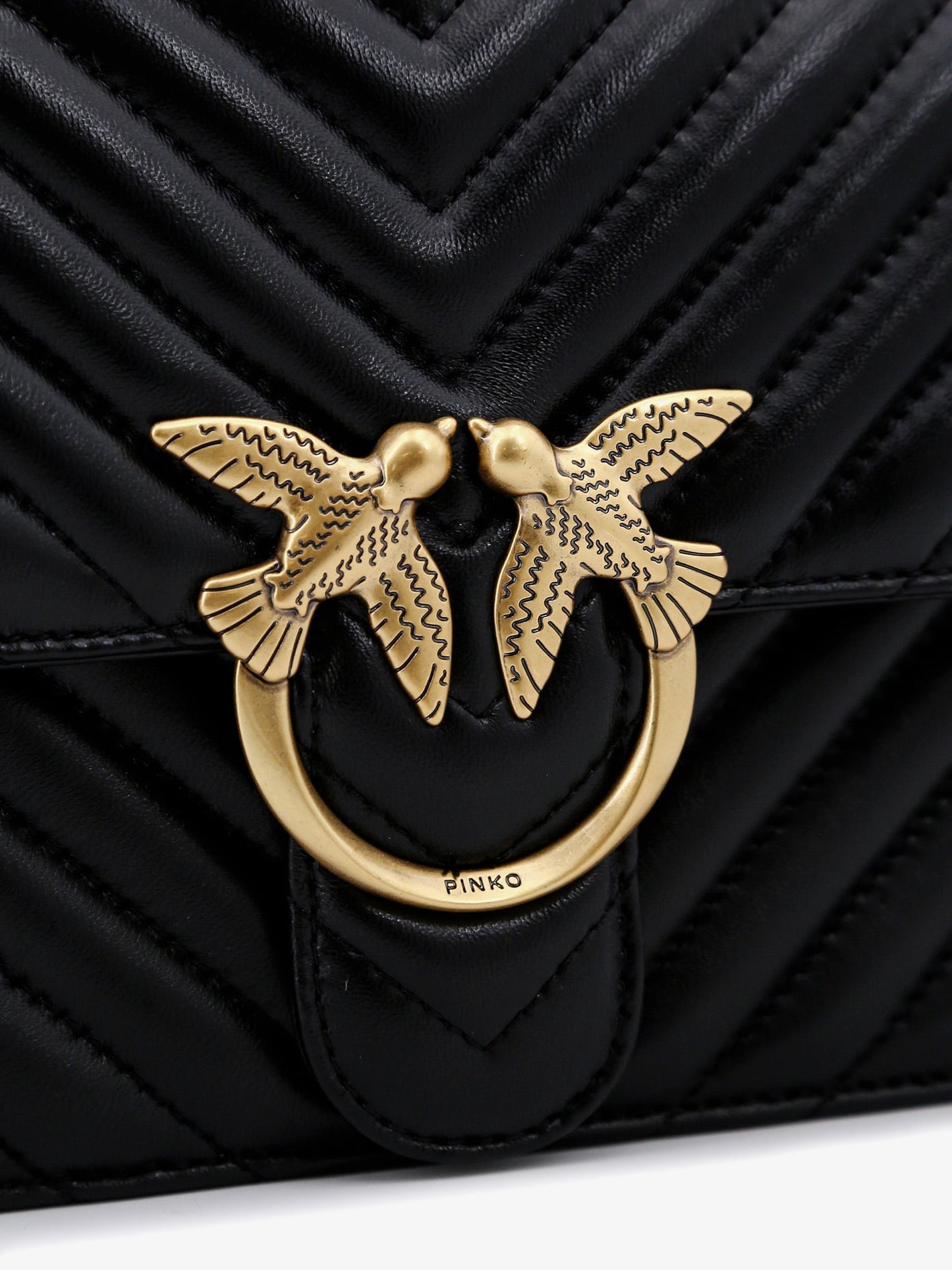 PINKO Love One matelassé leather shoulder bag