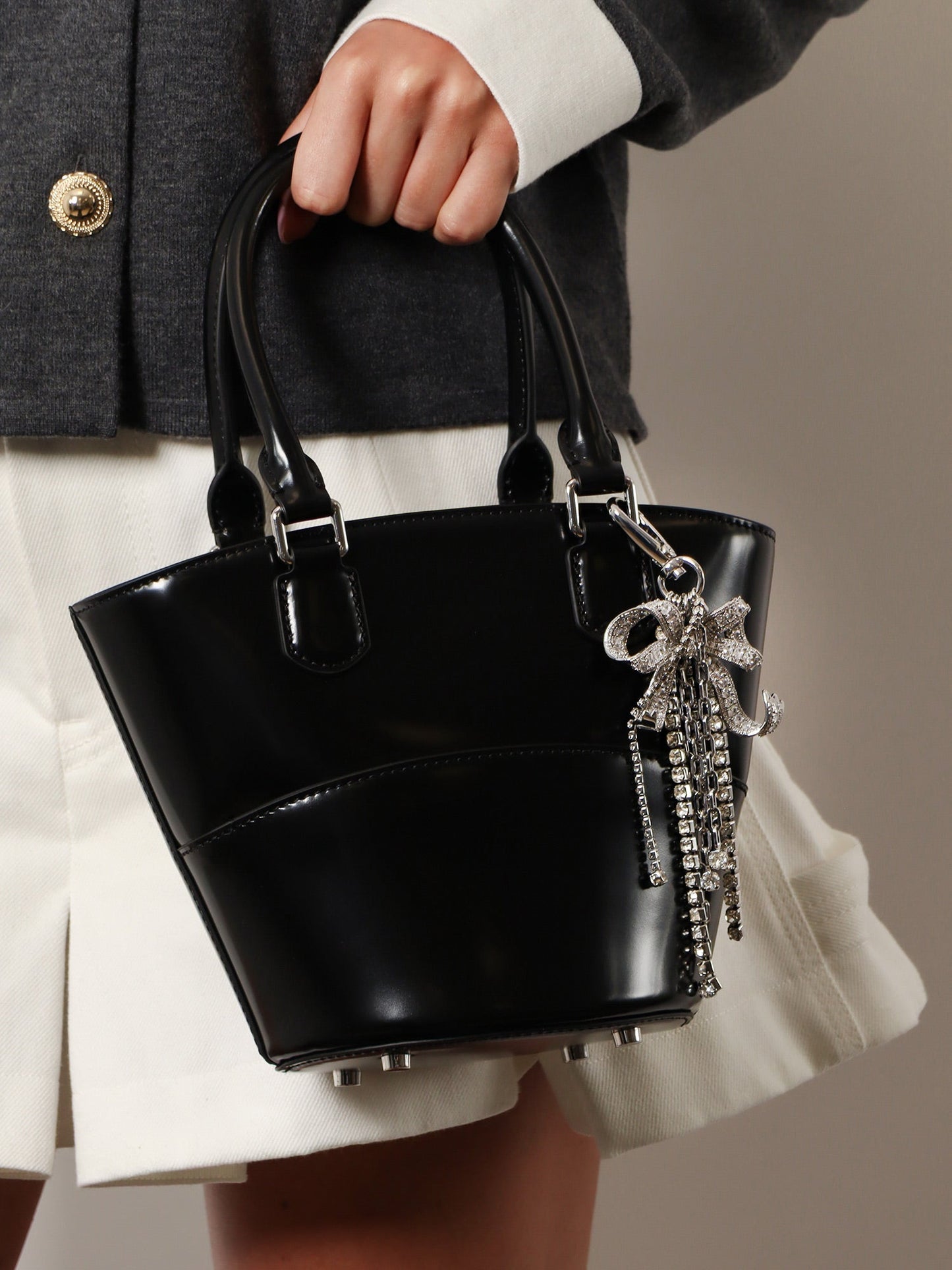 SELF PORTRAIT Leather shoulder bag with charms