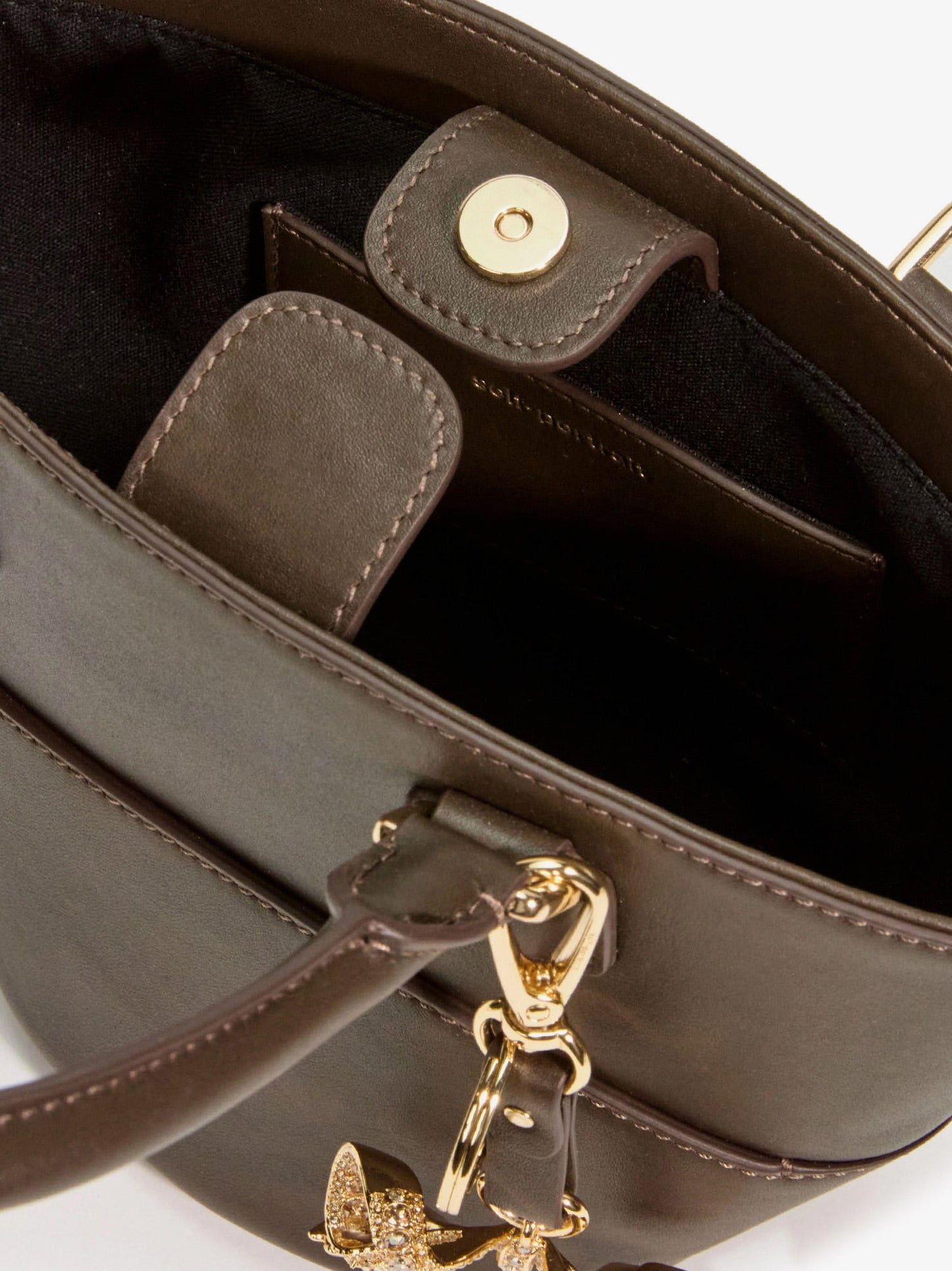 SELF PORTRAIT Leather shoulder bag with iconic charm