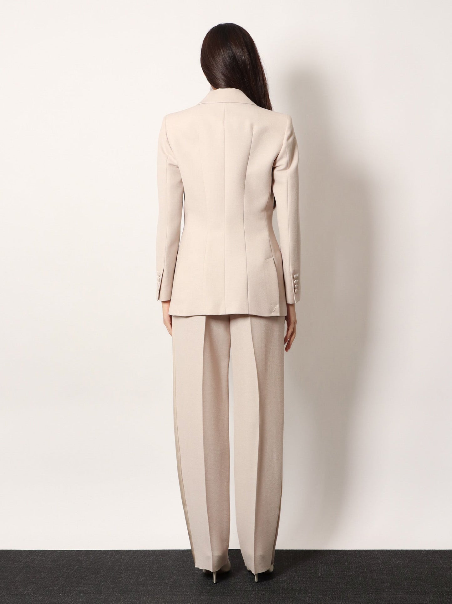 STELLA MAXWELL X MARELLA Double-breasted wool blend blazer with satin profiles