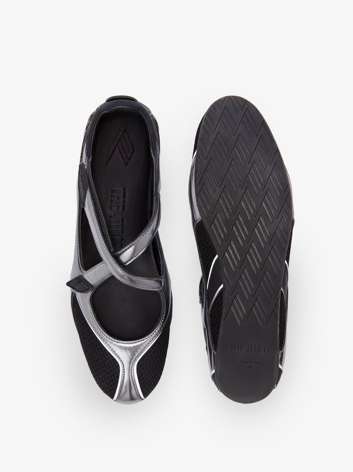 THE ATTICO Floor 01 mesh and leather Ballerinas Flat