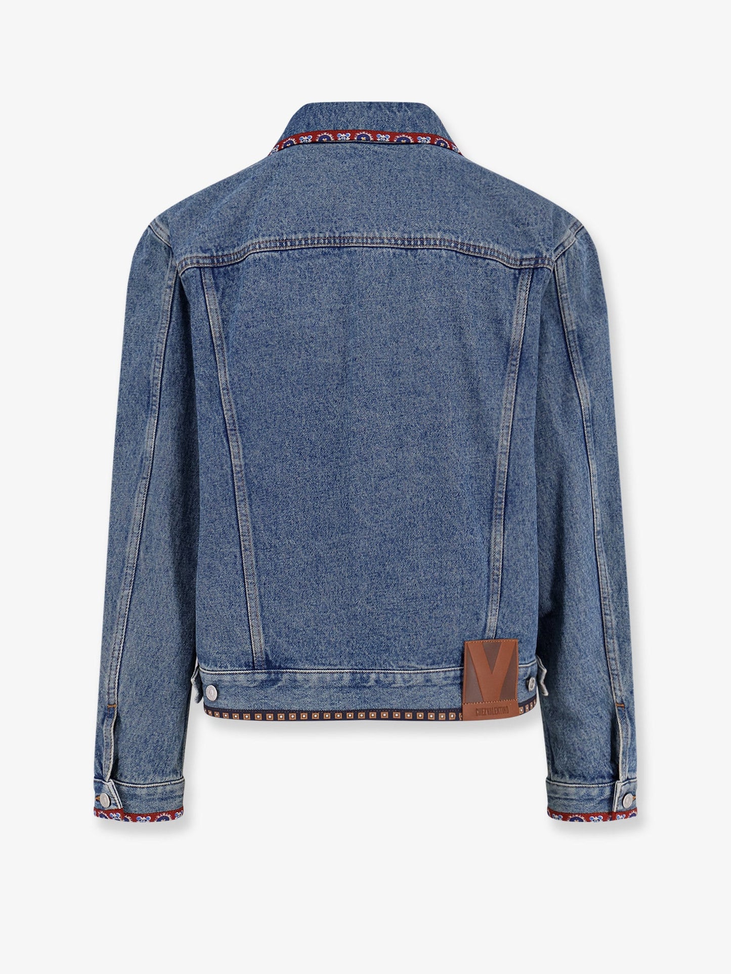VALENTINO Denim jacket with multicolor embroidery