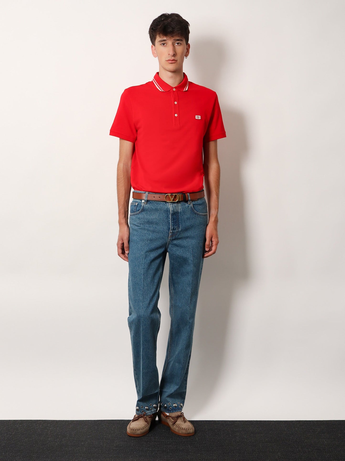 VALENTINO Cotton polo shirt with Vlogo