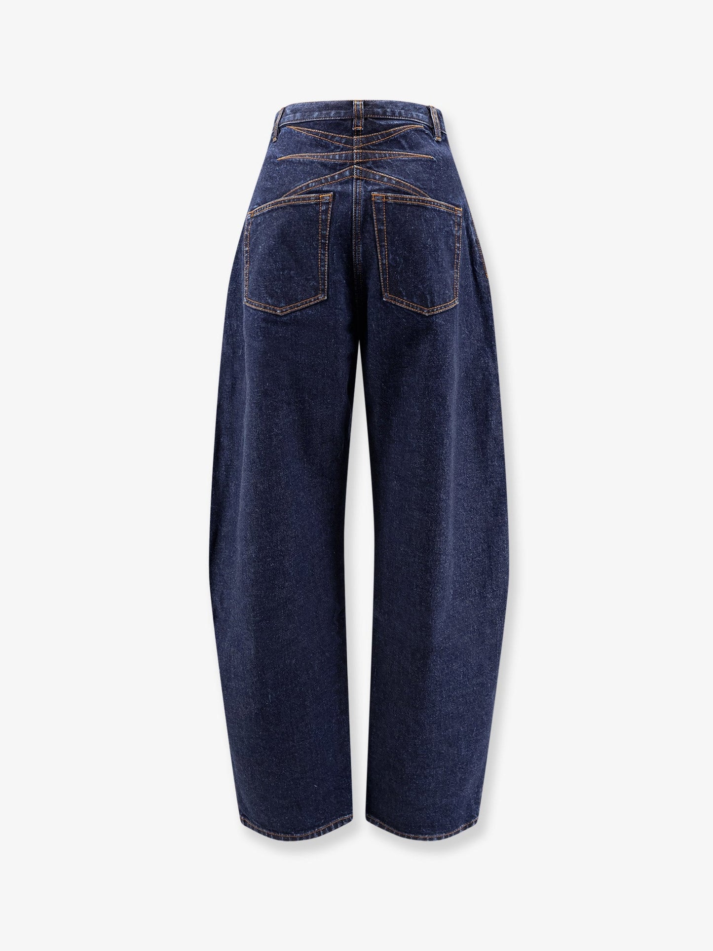 ALAIA Round blue denim jeans