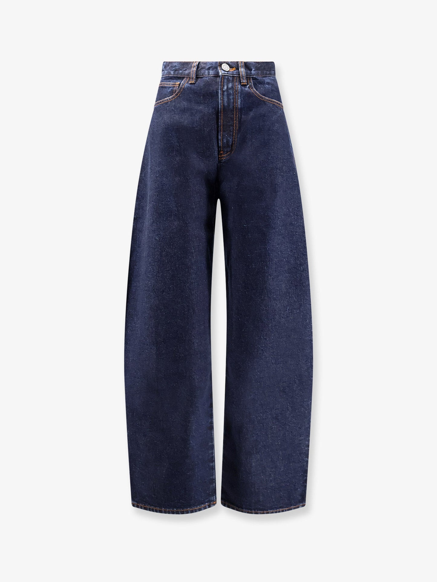 ALAIA Round blue denim jeans