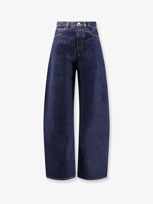 ALAIA Round blue denim jeans