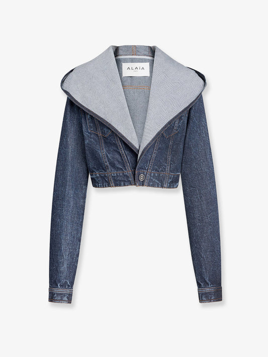 ALAIA Hooded denim jacket