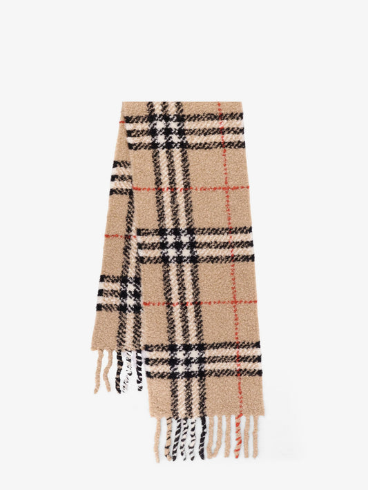 BURBERRY Wool blend and alpaca bouclé scarf