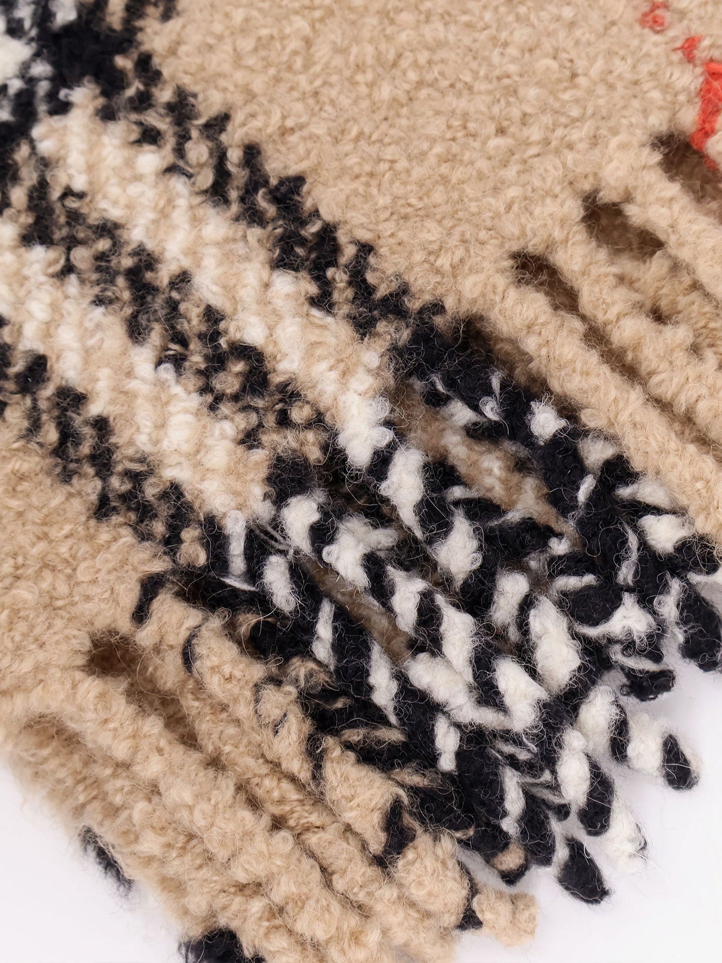 BURBERRY Wool blend and alpaca bouclé scarf