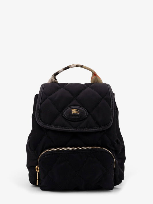BURBERRY Nylon backpack with leather logo patch