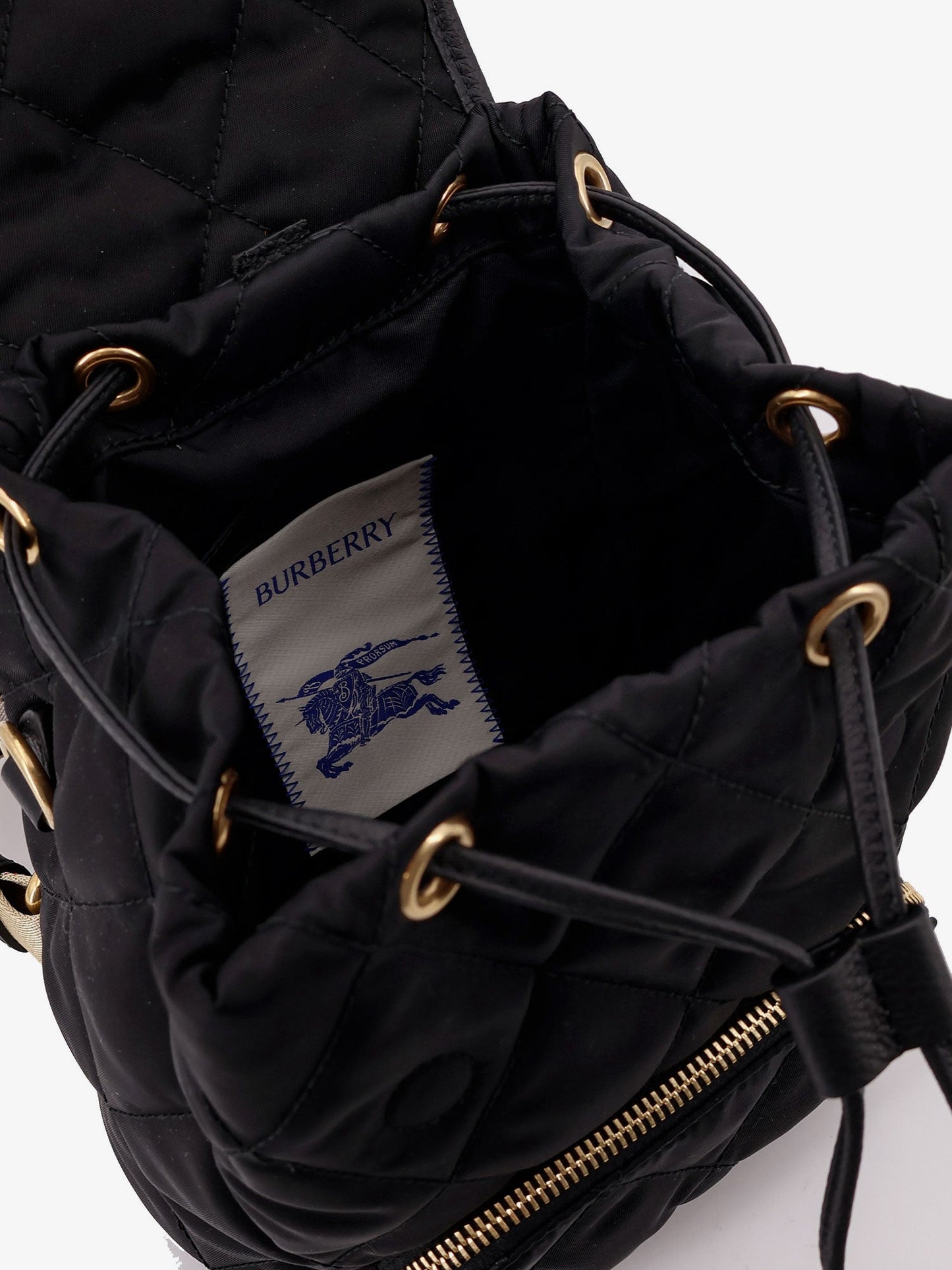 BURBERRY Nylon backpack with leather logo patch