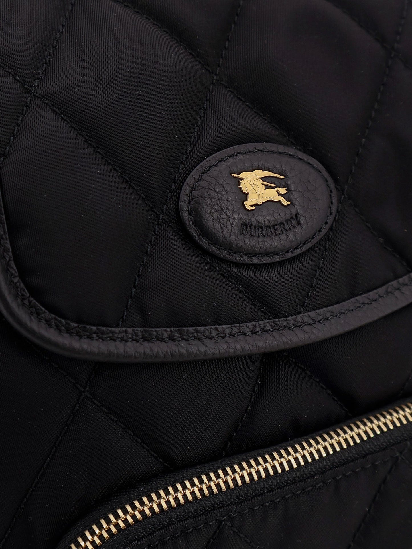 BURBERRY Nylon backpack with leather logo patch