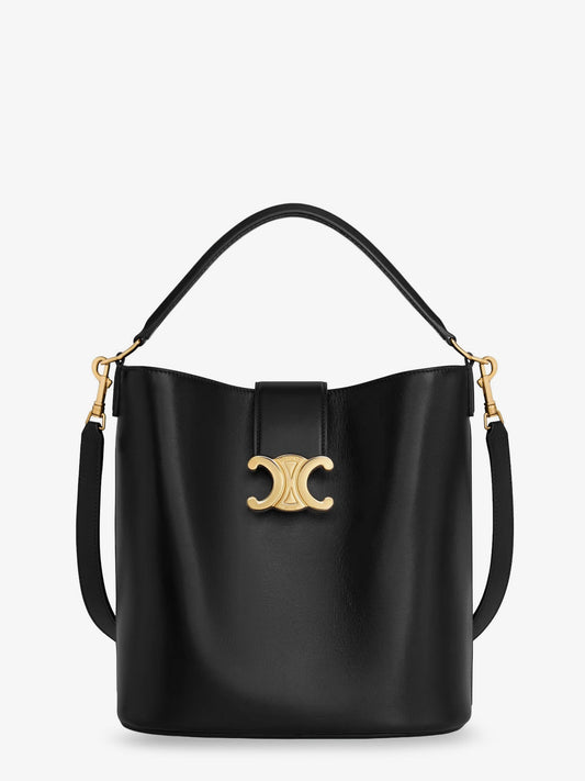 CELINE Louise Medium bucket bag with metal Triomphe logo