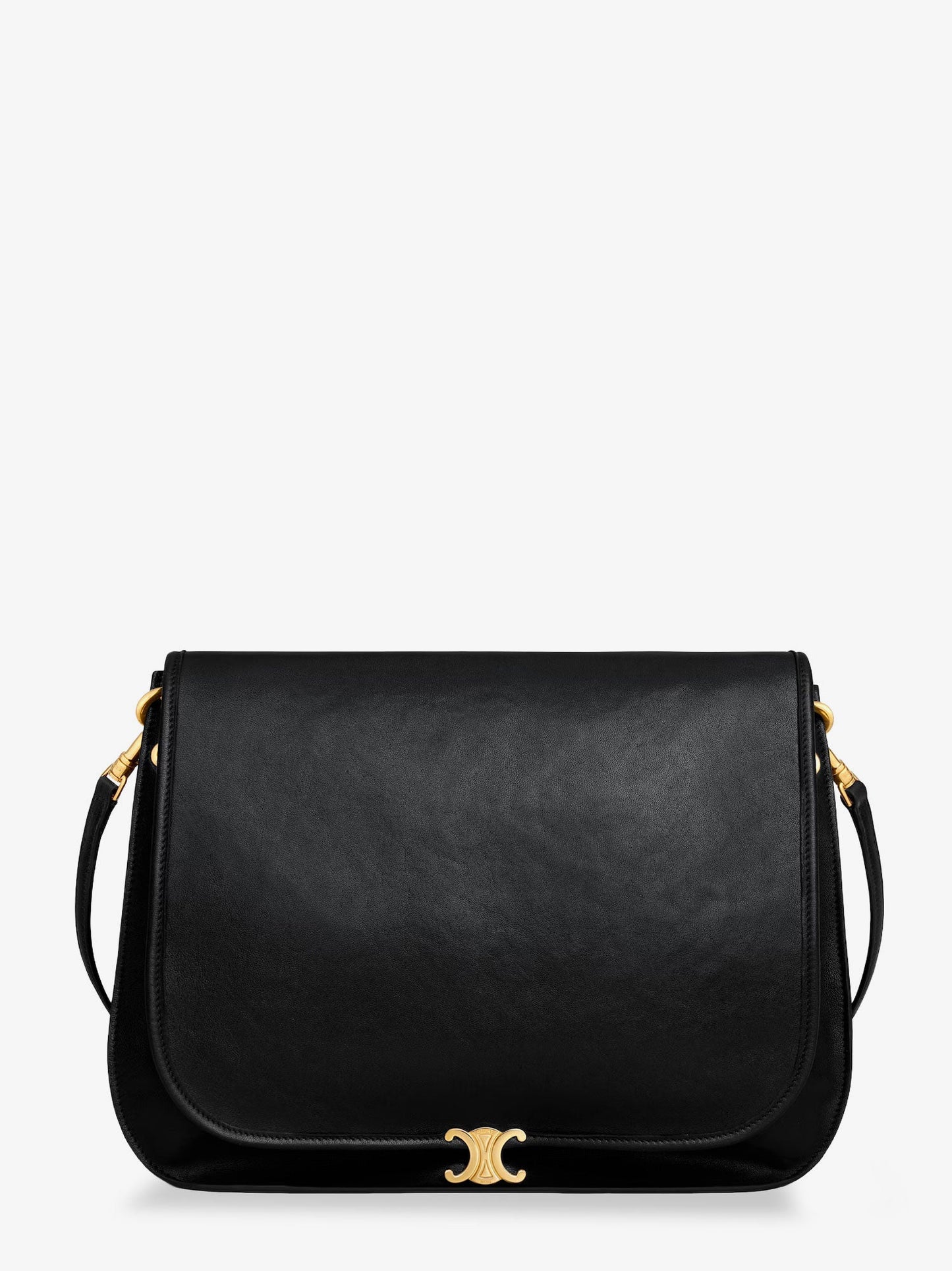 CELINE Leather crossbody bag with metal Triomphe logo