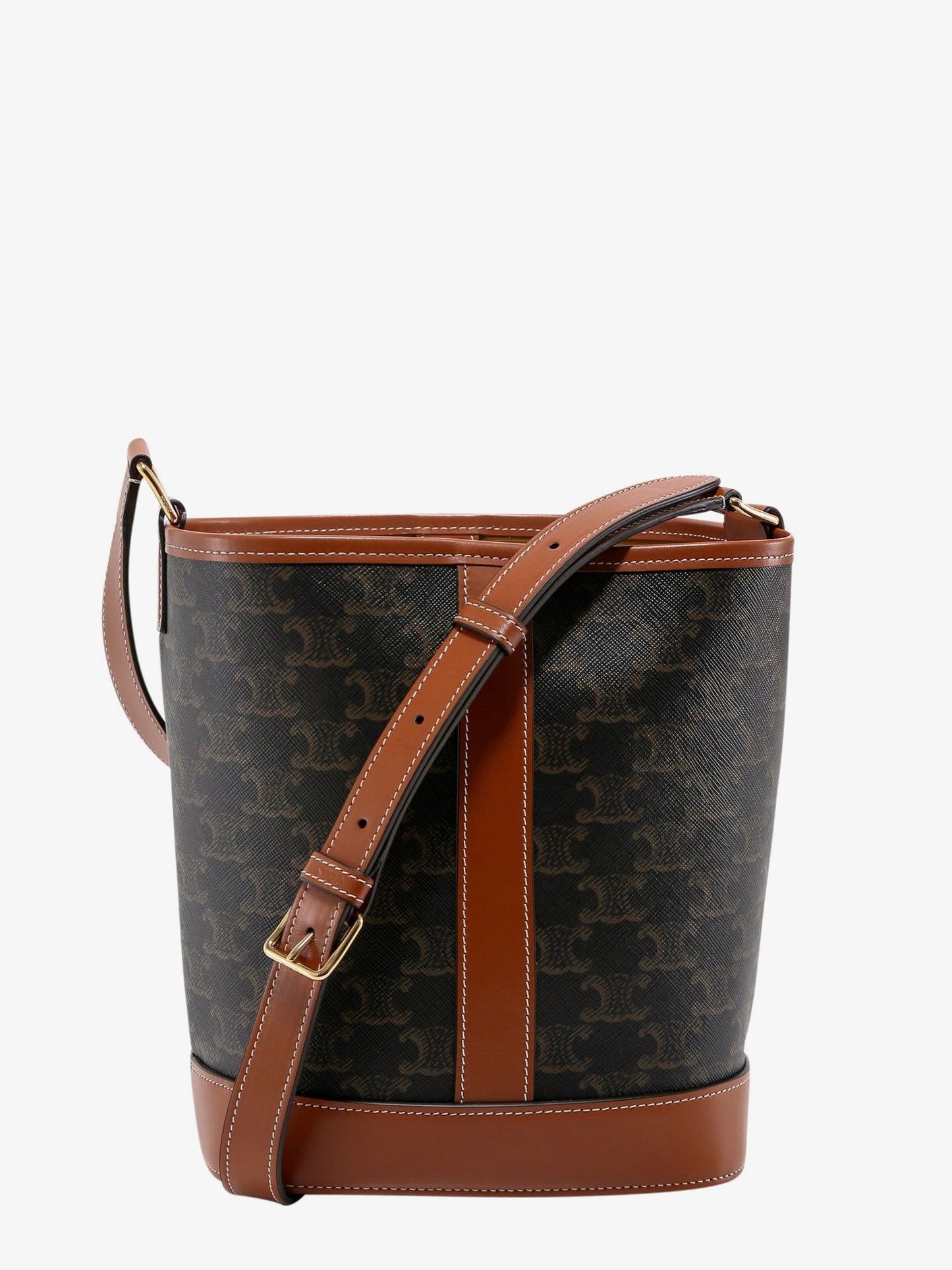 CELINE Triomphe coated canvas bucket bag