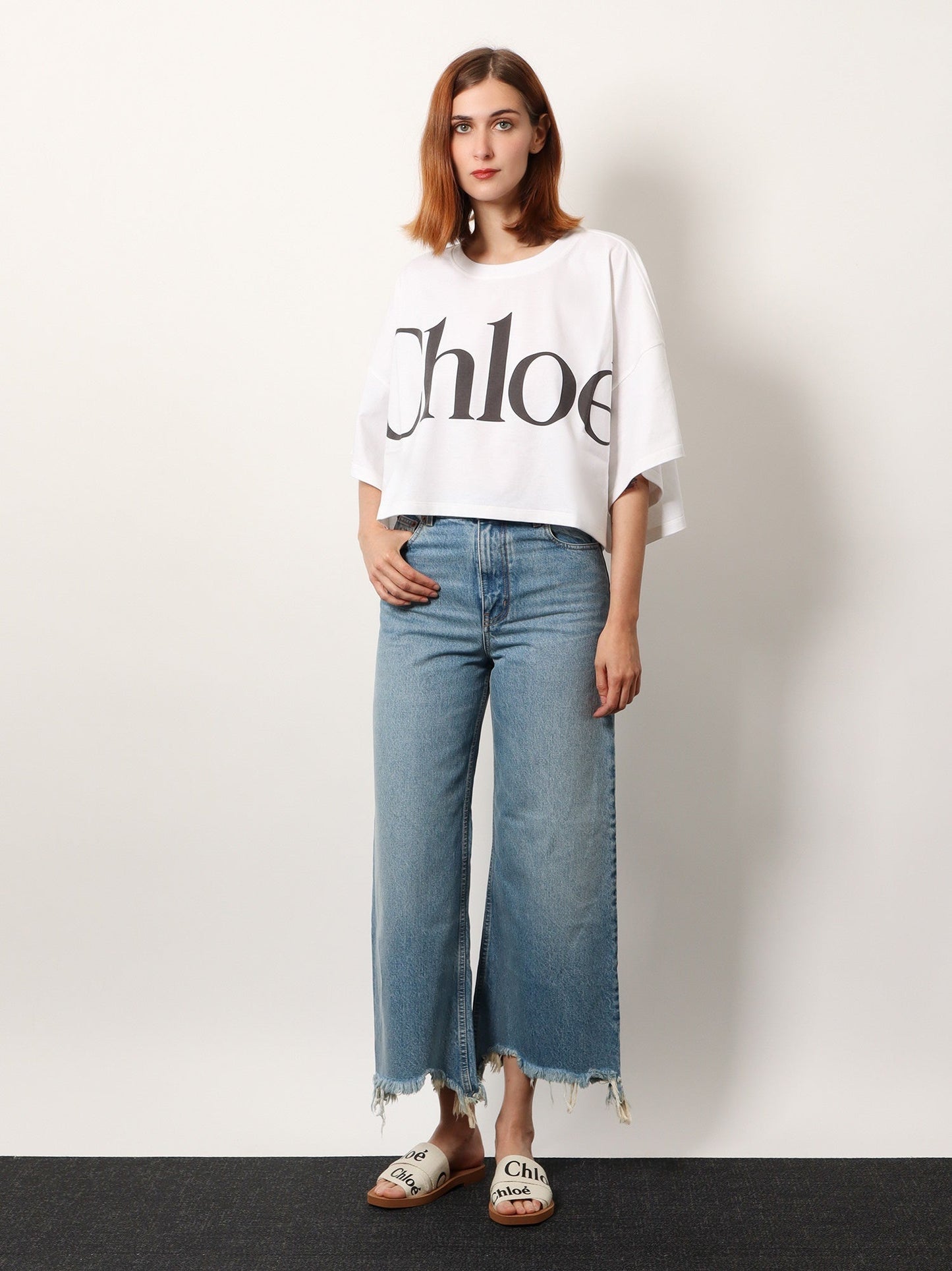 CHLOE' Cotton t-shirt with maxi logo on the front